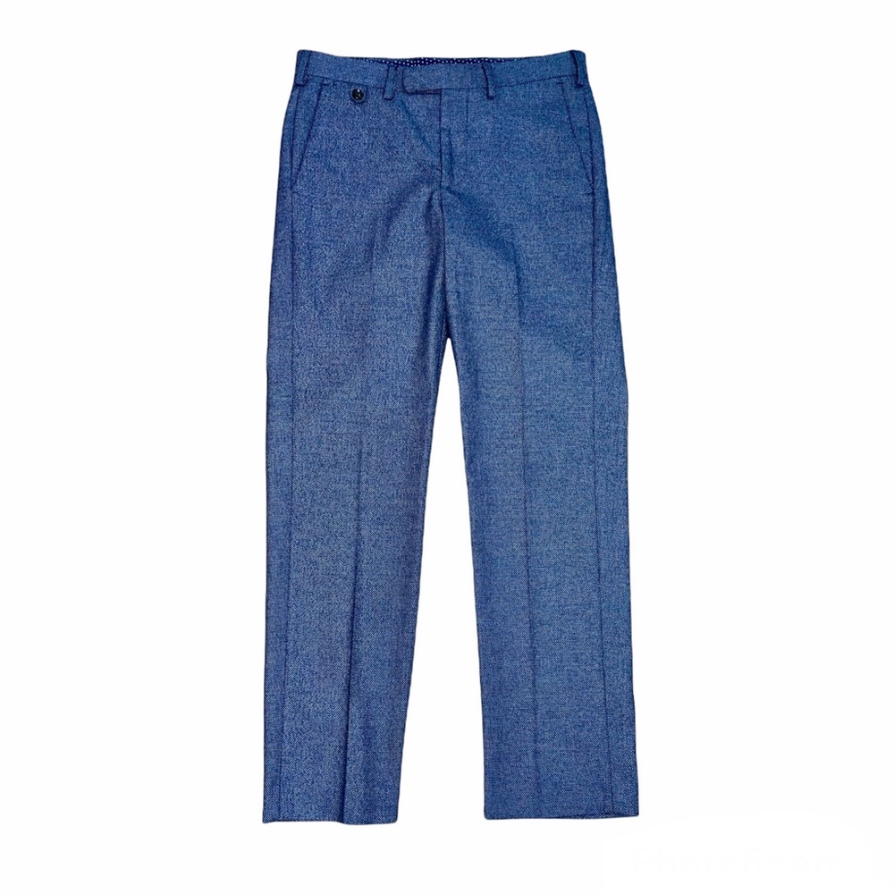 MURANO Alex Slim-Fit Flat-Front TekFit Waistband Navy Dress Pants 30x30